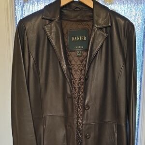 Danier Dark Brown Leather Coat